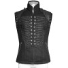 Men Steampunk Military Vest Black Sleeveless Gothic Army Officer Jacket Vest 